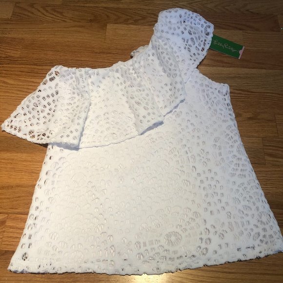 NWT Lilly Pulitzer White One Shoulder Top - Picture 1 of 3